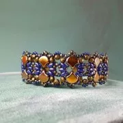 Perles en verre Ginko Duo 2 trous 7.5x7.5 mm Bondeli Matt Coral x10g