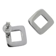 Clous d'oreilles losange ajouré 12.5 mm en Acier inox x2