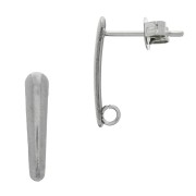 Clous d'oreilles goutte plate 15.5 mm 1 anneau en Acier inox x2|raw }}