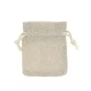 Pochon en coton aspect lin pour bijoux 70x85 mm Beige x1