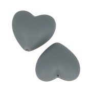 Perles en silicone forme coeur 19x20mm pour attache sucette - tétine Gris foncé x2|raw }}
