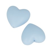 Perles en silicone forme coeur 19x20mm pour attache sucette-tétine Bleu Layette x2|raw }}
