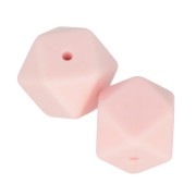 Perles hexagonales en silicone 17 mm pour attache sucette - tétine Rose Layette x2