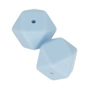 Perles hexagonales en silicone 17 mm pour attache sucette - tétine Bleu Layette x2|raw }}