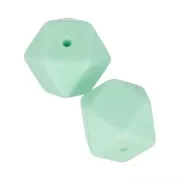 Perles hexagonales en silicone 17 mm pour attache sucette - tétine - Mint x2