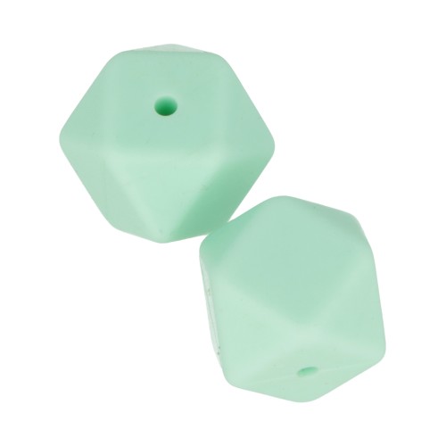 Perles hexagonales en silicone 17 mm pour attache sucette - tétine - Mint x2