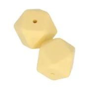 Perles hexagonales en silicone 17 mm pour attache sucette - tétine - Jaune x2