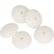 Perles rondelles en silicone 12 mm pour attache sucette - tétine - Blanc x5|raw }}