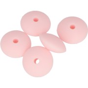 Perles rondelles en silicone 12 mm pour attache sucette - tétine Rose Layette x5|raw }}