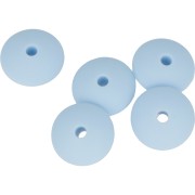 Perles rondelles en silicone 12 mm pour attache sucette - tétine Bleu Layette x5|raw }}