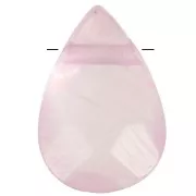 Perles en pierre gemme Quartz Rose briolettes plates 14x10 mm x5