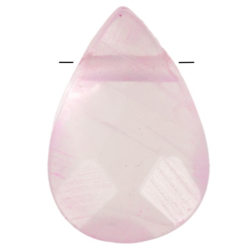Perles en pierre gemme Quartz Rose briolettes plates 14x10 mm x5