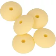 Perles rondelles en silicone 12 mm pour attache sucette - tétine - Jaune x5