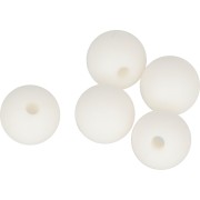 Perles rondes en silicone 10 mm pour attache sucette - tétine - Blanc x5|raw }}