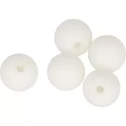 Perles rondes en silicone 10 mm pour attache sucette - tétine - Blanc x5