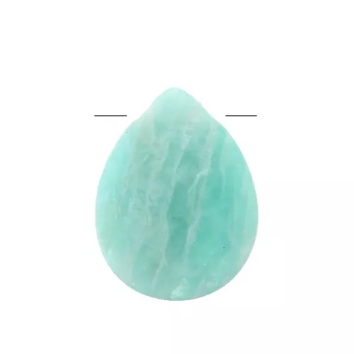 Perles en pierre gemme Amazonite briolettes plates 12x9 mm x5