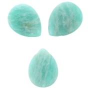 Perles en pierre gemme Amazonite briolettes plates 12x9 mm x5