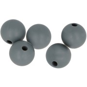 Perles rondes en silicone 10 mm pour attache sucette - tétine - Gris foncé x5
