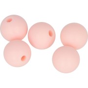 Perles rondes en silicone 10 mm pour attache sucette - tétine Rose Layette x5|raw }}