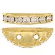 Rondelle Demi-Lune 20x9 mm dorée Crystal  x1