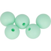 Perles rondes en silicone 10 mm pour attache sucette - tétine - Mint x5|raw }}
