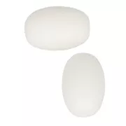 Perles en silicone forme olive 20x13 mm pour attache sucette - tétine - Blanc x2
