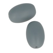 Perles en silicone forme olive 20x13mm pour attache sucette - tétine Gris foncé x2|raw }}