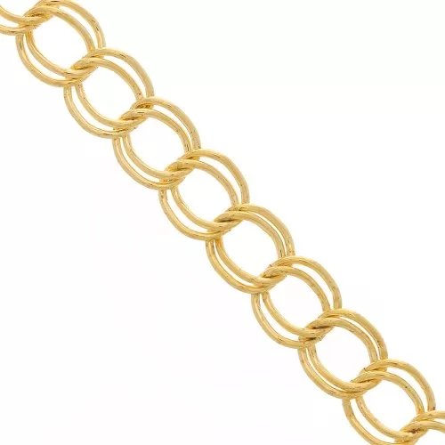 Chaîne maille Rombo double 11mm doré x1m