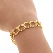 Chaîne maille Rombo double 11mm doré x1m