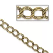 Chaîne maille rombo double anneaux 11 mm bronze x1m