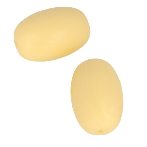 Perles en silicone forme olive 20x13 mm pour attache sucette - tétine - Jaune x2