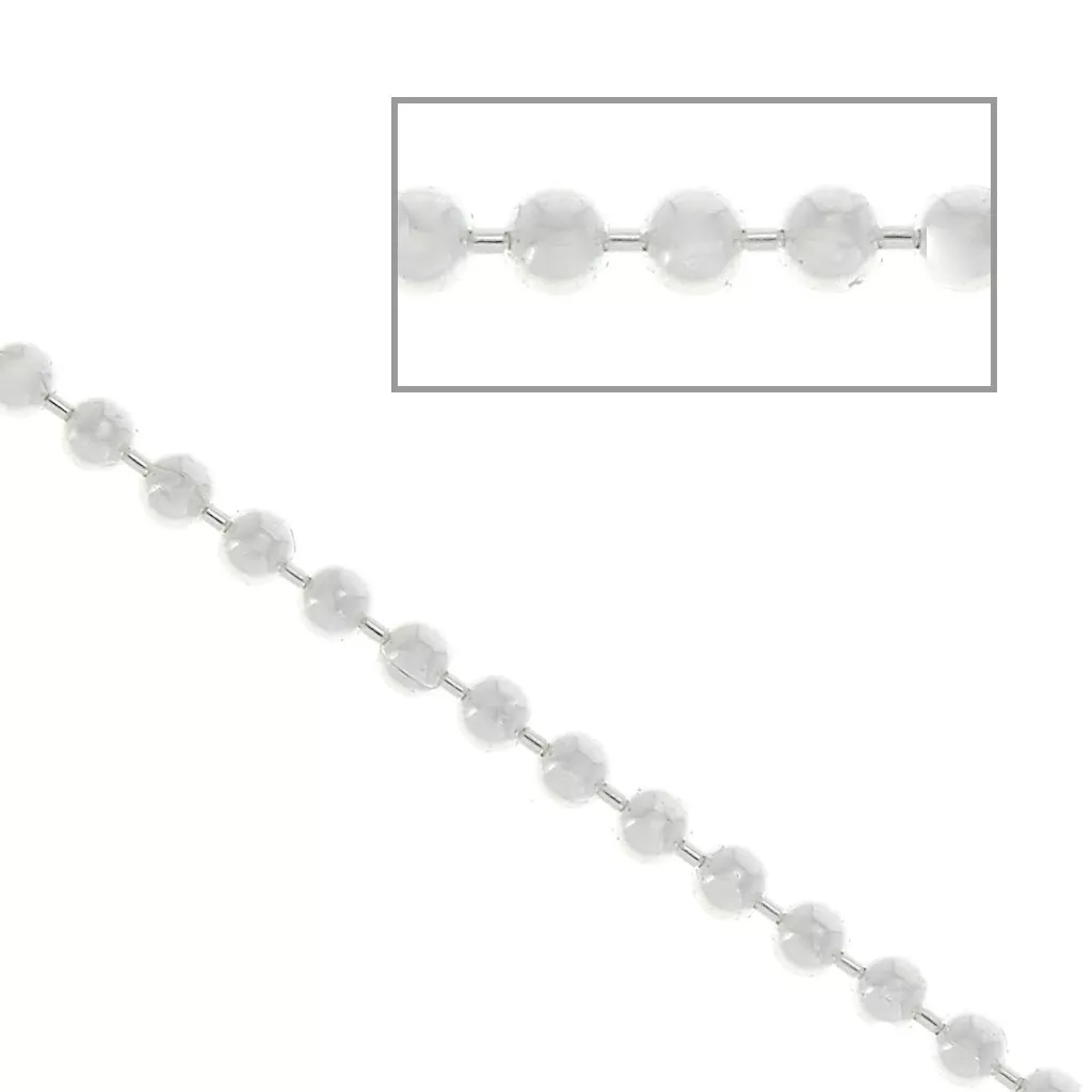 Chaîne En Argent 925 Boules 55cm - Collier Maille Boules Argent Massif