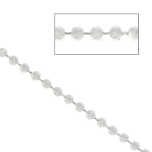 Chaîne maille boule 1 mm en Argent 925 x50 cm