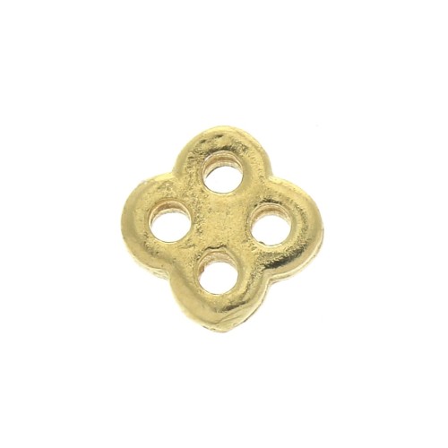 Fermoir ajustable 4 trous pour cordon 0.8 mm en Argent 925 plaqué or 3 microns x1