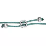 Fermoir ajustable 4 trous pour cordon 0.8 mm en Argent 925 plaqué or 3 microns x1