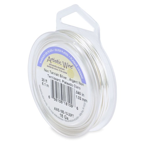 Fil de cuivre Artistic Wire 1 mm - Plaqué Argent anti-ternissement x6.1m