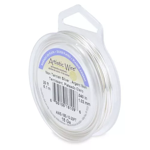 Fil de cuivre Artistic Wire 1 mm - Plaqué Argent anti-ternissement x6.1m