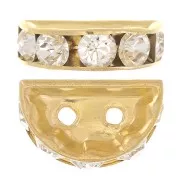 Rondelle Demi-Lune 14x8 mm dorée Crystal  x1