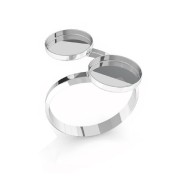 Bague double pour cabochon fond plat 8 mm en Argent 925 x1|raw }}