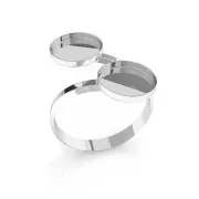 Bague double pour cabochon fond plat 8 mm en Argent 925 x1
