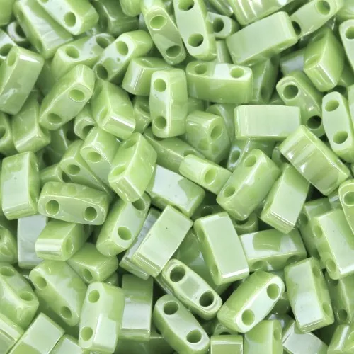 Miyuki Half Tila Beads 5x2.3x1.9mm HTL-0439 - Opaque Chartreuse Luster x10g
