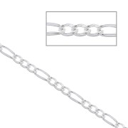 Chaîne maille figaro alternée (1x3) 1.3 mm en Argent 925 x 50cm|raw }}