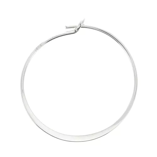 Créoles aplaties à décorer 20 mm en Argent 925 x2