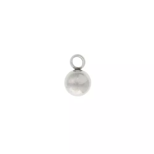 Mini breloque boule 5 mm en Acier inoxydable x1