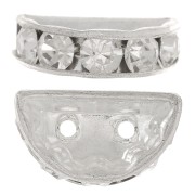 Rondelle Demi-Lune 14x8 mm argentée Crystal  x1