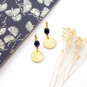 Mini breloque ronde gravée effet plissé 9.5 mm - Doré à l'or fin x1