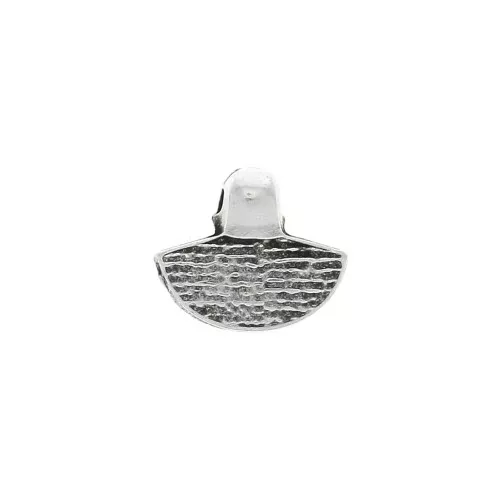 Mini breloque demi-cercle texturé 9x10.5 mm - Placage Argent fin vieilli x1