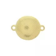 Intercalaire porte-cabochon 6 mm rond travaillé 2 anneaux 20.5x15 mm - Doré à l'or fin x1