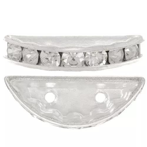 Rondelle Demi-Lune 20x9 mm argentée Crystal x1