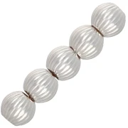 Perles Rondes striées 6 mm - Argent 925 x10